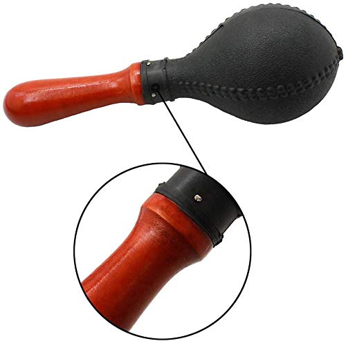 Percussion Maracas Shakers Rattles Sand Hammer Percussion Instrument with ABS Plastic Shells and Wooden Handles for Live Performances and Recording Sessions (Black) Black