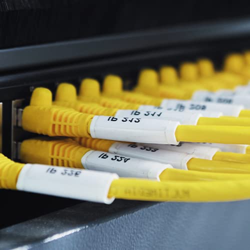 Compatible DYMO 18055 Rhino 4200 Label Tape Replace for DYMO Rhino 1/2" Heat Shrink Tube Labels 12mm Use for DYMO Rhino 4200 5200 5000 3000 Industrial Label Maker, Black on White,1/2" x 4.9',5-Pack 1/2''