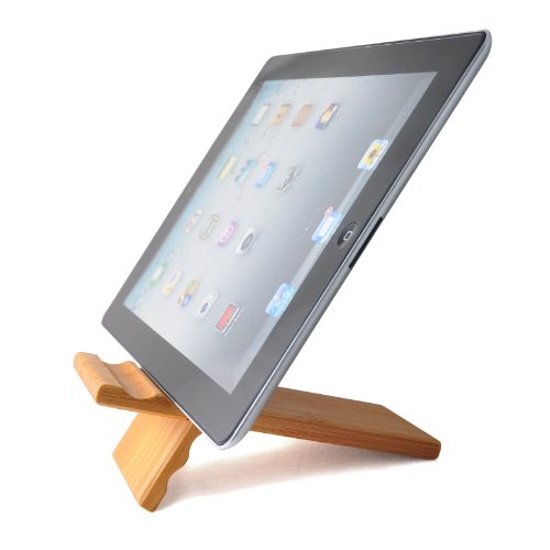 SunSmart Natural Wood Bamboo Hard Panel Stand for iPhone,iPad,Samsung Mobile Phone,Tablet PCs, eReaders, Artwork and More (Bamboo)