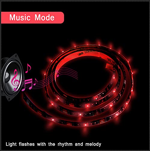 PJJKR Smart Led Strip Lights 3.28Ft RGB Color Changing Bluetooth Led Light Strip with App Control Music Sync for Bedroom Home Kitchen Party TV Bar 1M/3.28FT