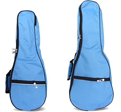 [AUSTRALIA] - HOT SEAL Waterproof Durable Colorful Ukulele Cotton Case Bag with Storage (21in, light blue) 21in 