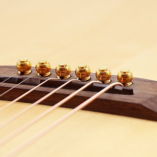 OriGlam 6pcs Guitar Bridge Pins, Copper Brass Pins, String Nail Pegs for Folk Acoustic Guitar Replacement Parts