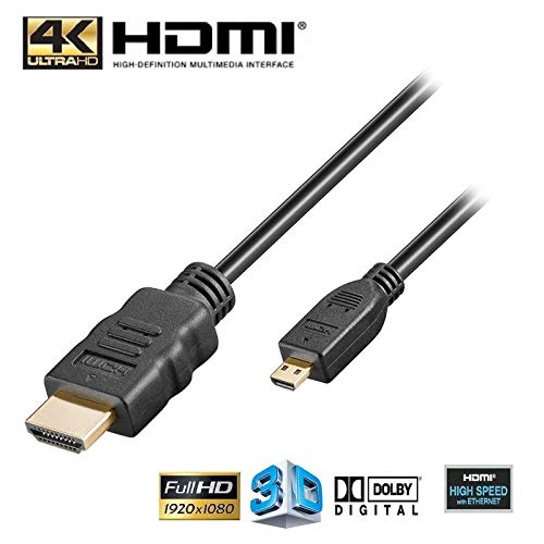 Extra Long 10 Foot Micro HDMI HD Video Cable for Go Pro - Hero 3, Hero 4, Hero 5, Hero 5 Black, Hero 5 Session, All Hero 6 and All Hero 7, Hero Fusion and Hero 8 by Master Cables
