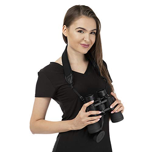 BlueCabi Neoprene Neck Strap for Cameras and Binoculars - Anti-Slip Neck Strap Black