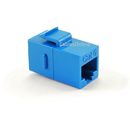 CablesOnline, 6-Pack CAT6 Female/Female RJ45 Ethernet Blue Keystone Jack Coupler, WP-C02BL-6