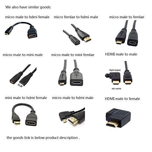 [AUSTRALIA] - CY Micro HDMI 1.4 Male Type D to Mini HDMI 1.4 Female Type C Extension Cable for Laptop PC HDTV 10cm 