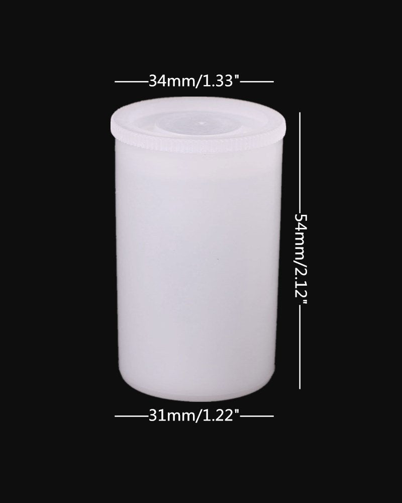Honbay 10pcs White Plastic Film Canister Holder Small Storage Case Containers with Lids