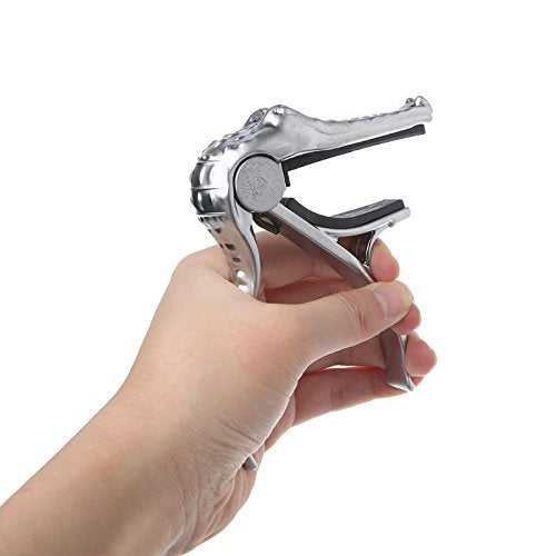SILENCEBAN fret holder guitarists gifts Silver crocodile trigger capo for Acoustic electric classic guitar banjo ukulele quick change guitar clamp