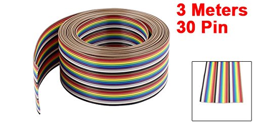 [AUSTRALIA] - uxcell IDC Wire Flat Ribbon Cable 30Pin 1.27mm 10Ft Rainbow Color 