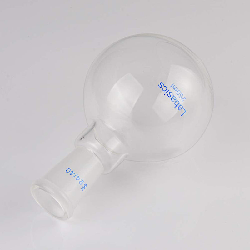 Labasics Glass 250ml Single Neck Flat Bottom Boiling Flask, with 24/40 Standard Taper Outer Joint, 250ml 250 ml
