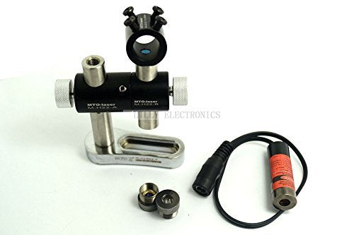 650nm 660nm Adjusted Red Laser Line Dot Cross Laser Diode Module 3V-5.5V 100mW Laser Dot/Line/Cross Module Focusable 13mmx42mm with US Power Adapter and Heatsink