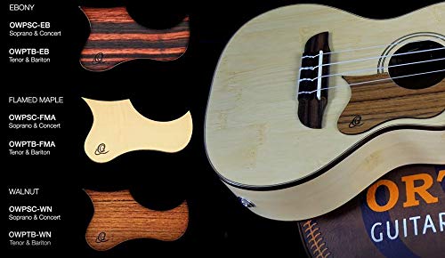 ORTEGA Wooden Pickguard for Ukulele OWPSC-FMA Flamed Maple for Concert & Soprano Ukuleles