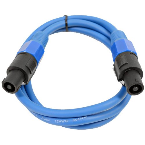 [AUSTRALIA] - Seismic Audio TW12S5Blue-Pair Pair of 12 Gauge 5-Feet Blue Speakon to Speakon Speaker Cable 