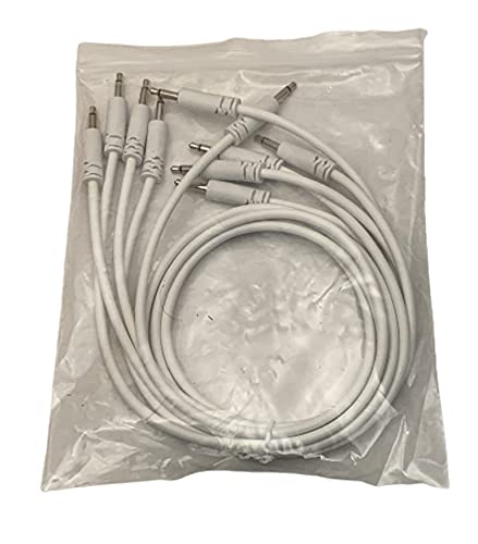 Luigi's Modular Supply Spaghetti Eurorack Patch Cables - Package of 5 White Cables, 24" (60 cm)