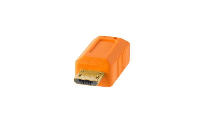 Tether Tools TetherPro USB 2.0 to Micro-B 5-Pin Cable, 15' (4.6m), High-Visibility Orange