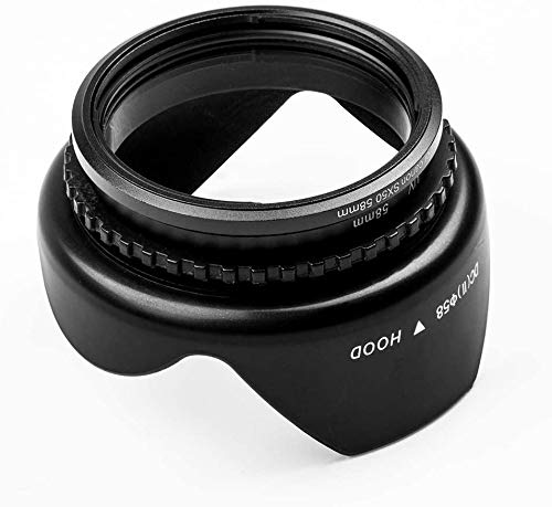 58mm Metal Filter Adapter Ring with UV Filter for Canon PowerShot SX30 IS/SX40 HS/SX50 HS Digital Camera Replacement Canon FA-DC67A Filter Adapter +Tulip Flower Lens Hood 58mm