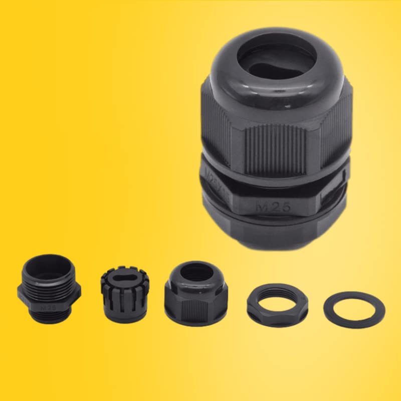 Fielect 5Pcs PG21A-0714 Flat Hole Type Cable Gland Wire Hole Waterproof Joint Adjustable 7mmx14mm 12.5mm 28.3mm 5Pcs