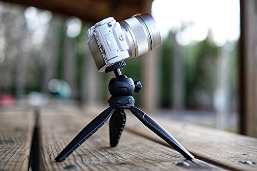 ATMO Q8 Mini Waterproof Tripod with Detachable Ball Head, Black - Use for Mirrorless, Compact Cameras, Action Cam Vlog, Selfie, Travel, Tabletop Tripod - Lightweight, Portable
