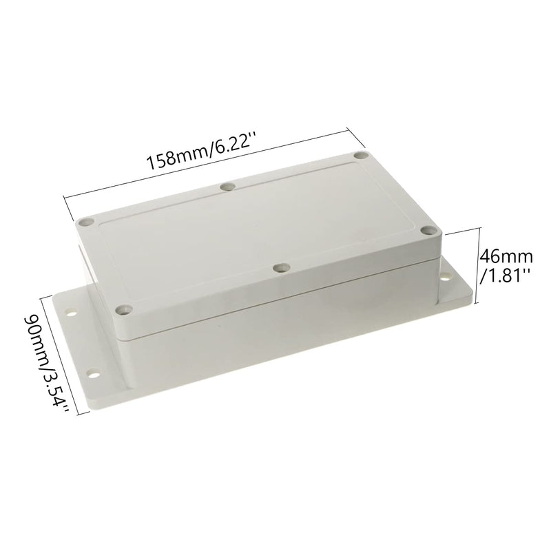 Fielect Junction Box ABS Plastic Dustproof Waterproof IP66 Junction Project Box Universal Electrical Project Enclosure Case with Fixed Ear, 6.22" x 3.54" x 1.81" 158x90x46mm(L*W*H) Fixing Lug