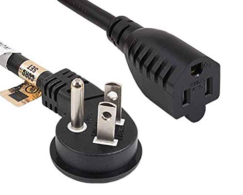 Cable Leader Ultra Low Profile Power Extension Cord (NEMA 5-15P to NEMA 5-15R) UL Listed (1 Foot (1 Pack), Black) 1 Foot (1 Pack)