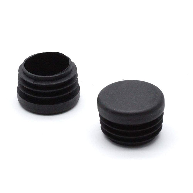 LC LICTOP 24mm Small Round Plastic Plug Black Chair Caps Pipe Tubing End Cap Cover Insert,Pack of 50