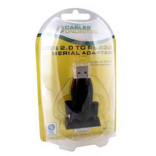 Cables Unlimited USB-2920 USB2.0 to RS232 Serial Adapter (Black)