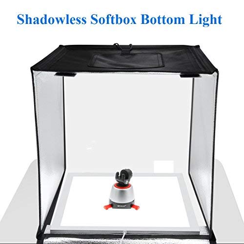 PULUZ Photo Studio Fill Light LED Shadowless Light Panel 15in X 15in / 38 x 38 cm Dimmable Photography Softbox Bottom Light for Food Jewelry Cosmetic Crafts US Plug