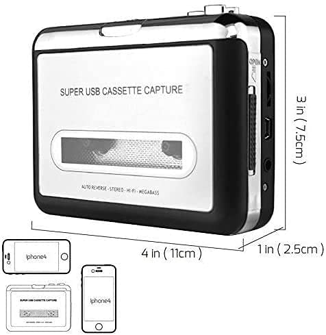 Portable Cassette Player,Digital Capture Cassette Tape to MP3 CD Converter Via USB,Compatible with Laptop and PC Player-2