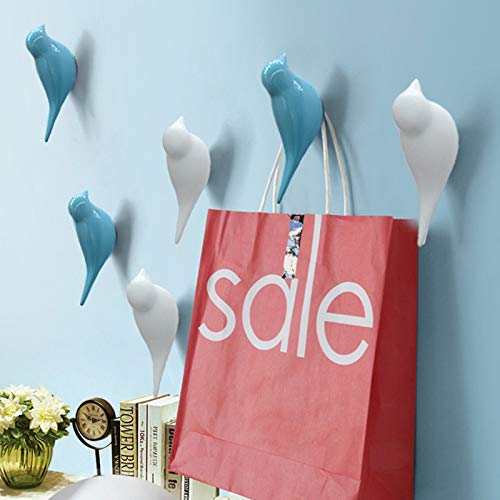 La La Pet 2Pcs 3D Creative Resin Bird Wall Hooks, Home Accessories Wall Decoration Towel Coat Hook Wall Hooks (Blue) Blue