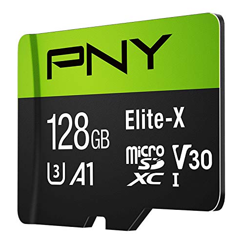 PNY 128GB Elite-X Class 10 U3 V30 microSDXC Flash Memory Card - 100MB/s, Class 10, U3, V30, A1, 4K UHD, Full HD, UHS-I, microSD