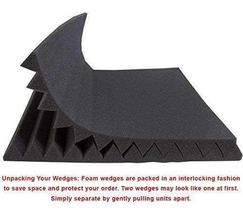 Foamily 12 Pack- Acoustic Panels Studio Foam Wedges 1" X 12" X 12" Charcoal