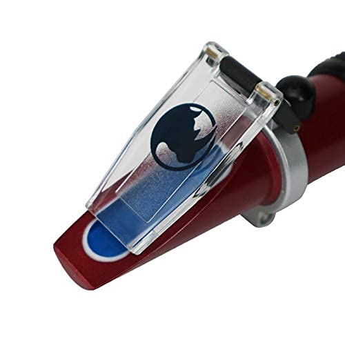 Rhino Wine Refractometer (0-25% Vol & 0-40% Brix) for Grape Wine Brewing, with Automatic Temperature Compensation, Teflon Coating