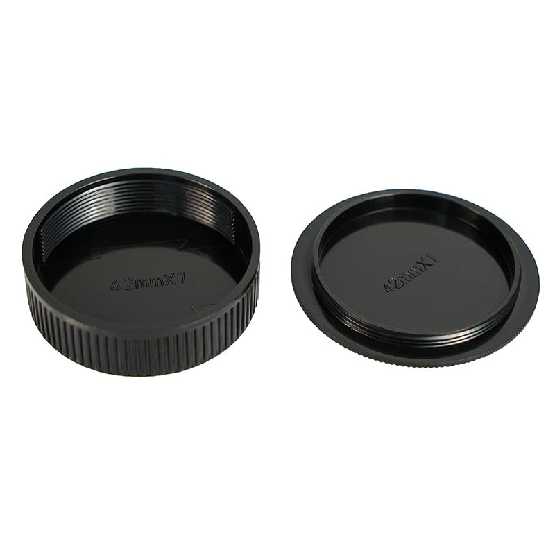 NIYI 2Sets Camera Body Cap and Lens Rear Cap, Compatible with M42(42mm) Screw Mount Camera Rear Lens Protector Cover and Body Protector Set