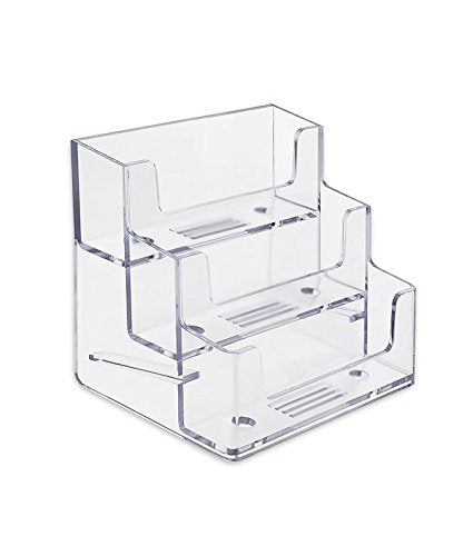 3 Pocket Premium Clear Acrylic Business Card Holder (1 Pack) 1 Pack