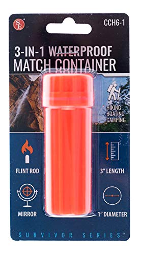 SE 3-in-1 Orange Waterproof Match Storage Box - CCH6-1