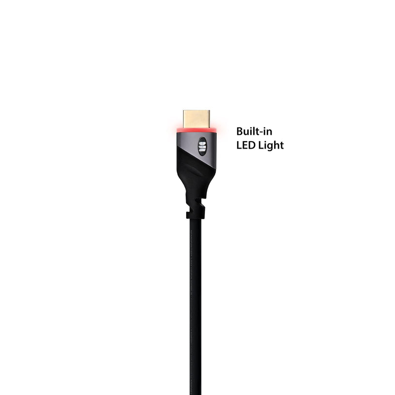 [AUSTRALIA] - Monster 6ft High Speed 4K HDR Hdmi Cables with Built-in Led Light, Blue and Red Lighted Cables 2 -Pack 