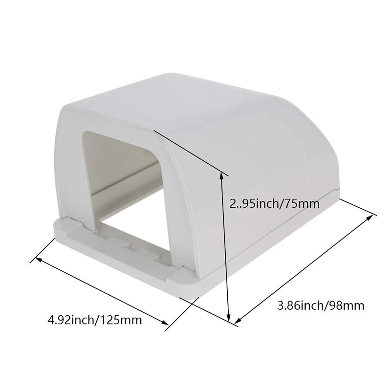 Heyiarbeit Weatherproof Cover Plug in Use Outlet Receptacle Protector 3.86"x4.92"x2.95"(LxWxH) for Retrofit Siding Construction 86 Type White 2Pcs White 94mm 2PCS