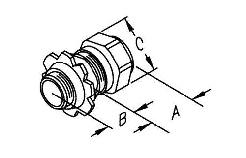 Morris Products 14980 EMT Rain Tight Compression Connector, Insulated Throat, Steel, 1/2" Trade Size