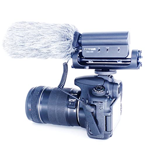 SGC-598 Interview Shotgun Microphone with Deadcat Windscreen, Cardioid Directional Condenser Video Mic for DSLR Camera Canon DV Camcorder, Compatible with Sony Mirrorless Cameras