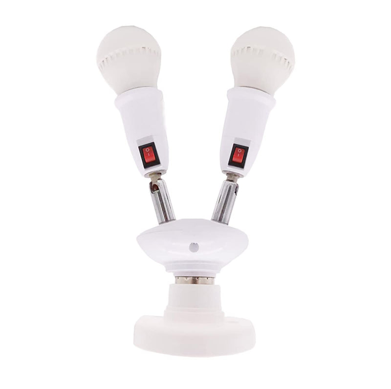 CLWHJ-360 Degrees Adjustable-2 in 1 E26/E27 Splitter Socket Adapter. E26/E27 Standard LED Bulbs 360 Degrees Adjustable 180 Degree Bendable Max Watt 180W (2 in 1) 2 in 1