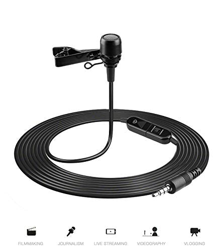 JK MIC-J 700 Lavalier Microphone Compatible with DSLR Camera iPhone Android Recorder Camcorder Clip-on Lapel Microphone (Single Mic 6.6m/260inch)
