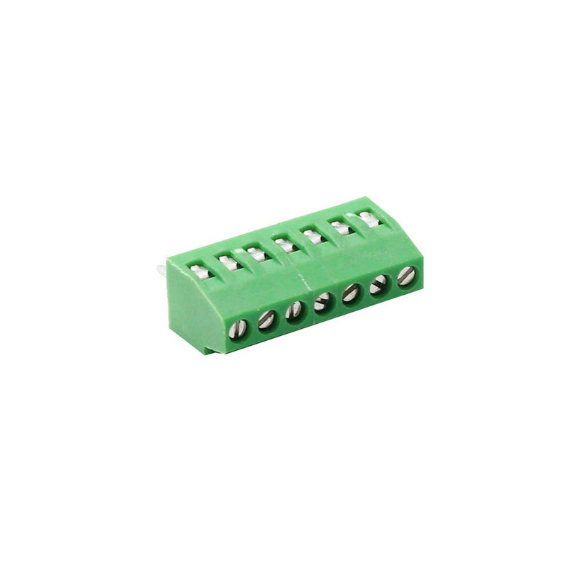 Augiimor 15PCS G/KF128 7 Pin 2.54mm Pitch PCB Screw Terminal Block Connector 150V 6A PCB Mount Screw Terminal Block Connector (Green)