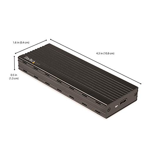 StarTech.com USB-C 10Gbps to M.2 NVMe SSD Enclosure - Portable External M.2 NGFF PCIe Aluminum Case - 1GB/s Read/Write - Supports 2230, 2242, 2260, 2280 - TB3 Compatible - Mac & PC (M2E1BMU31C) Basic