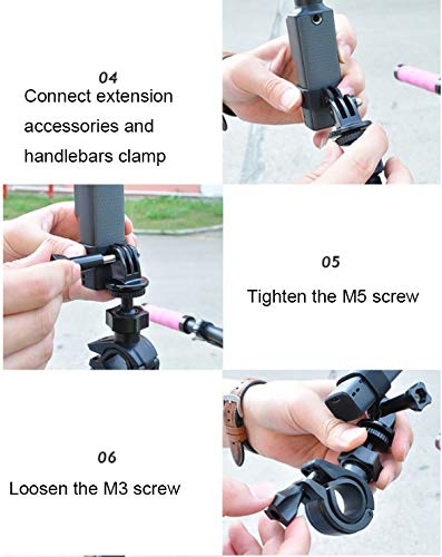 Hooshion Bike Phone Mount, 360 Degree Bike Holder, Bicycle Clip Handbar Mount Clamp Bracket for FIMI Palm