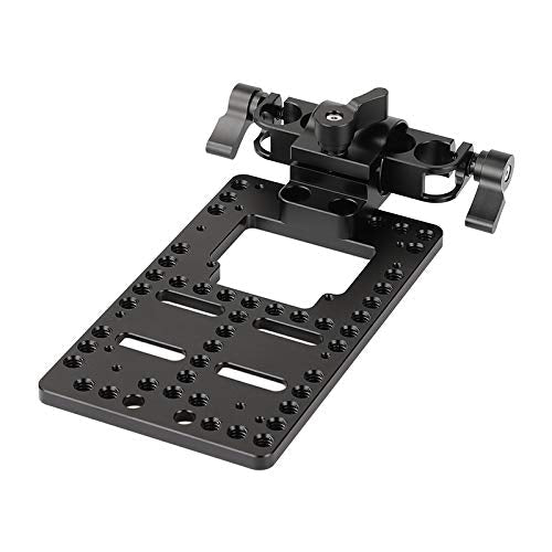 CAMVATE Aluminum Cheese Plate with 360 Degree Rotating 15mm Rail Blocks Clamp for IDX P-V2 V Mount Camera Plate - 2691