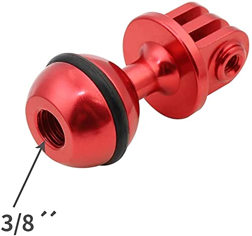 Aluminum Alloy Ball Mount Adapter for Gopro Hero Series/GitUp/AKASO/SJCAM Sports Camera, Compatible with RAM Style Mounts, Metal Ball Head Mount Bottom with 3/8'' Screw Hole Black Ball Mount Adapter