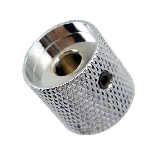 Pack of 4pcs Brass Dome Knob Volume Tone Control Knobs for Electric Guitar Bass Screw Type (Chrome) Chrome