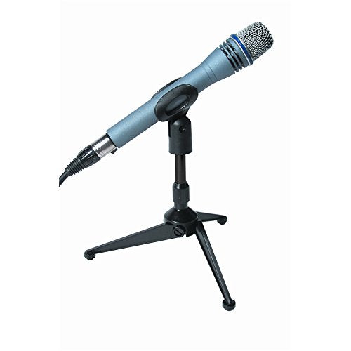 Quiklok Desktop Tripod Mic Stand with Mic Clip - Clamshell Package