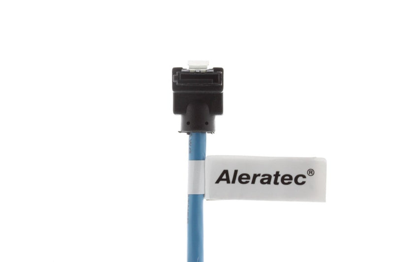 Aleratec SATA 3 Cable 6gb Male Straight to Angle w/Clip 20 in 12-Pk Solid Blue