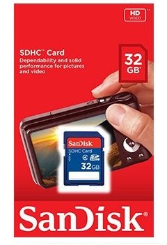 2 Pack SanDisk 32 GB Class 4 SDHC Flash Memory Card Retail works with Moultrie M-990i, A-7i , M-888 Mini, PANORAMIC 150 Game Trail Cameras - With Everything But Stromboli Microfiber Cloth